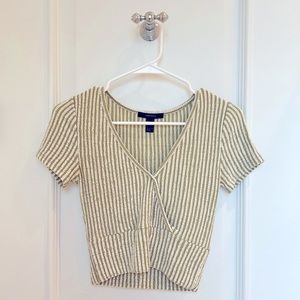 forever 21 green striped tee